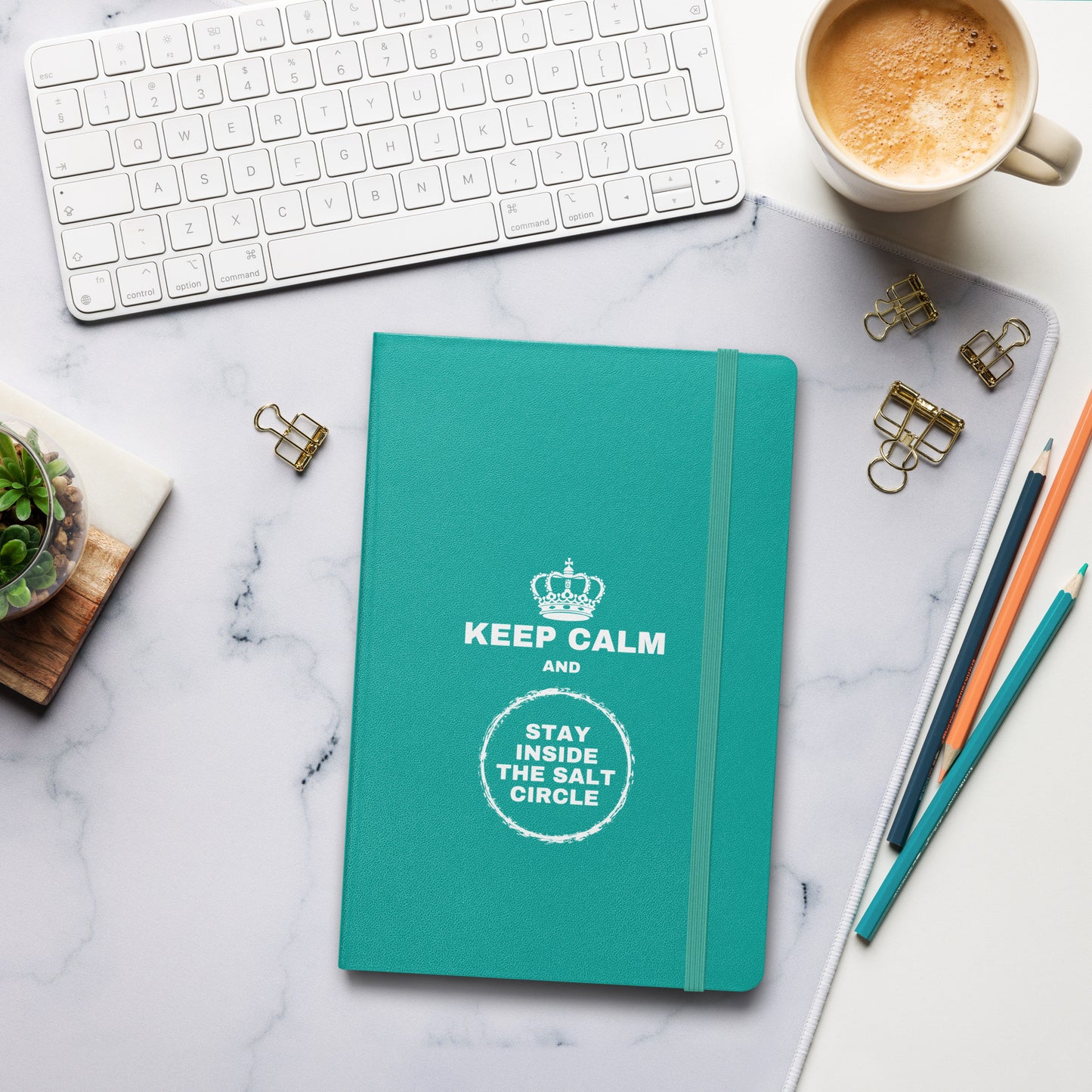 Keep Calm and Stay Inside the Salt Circle - Hardcover bound notebook