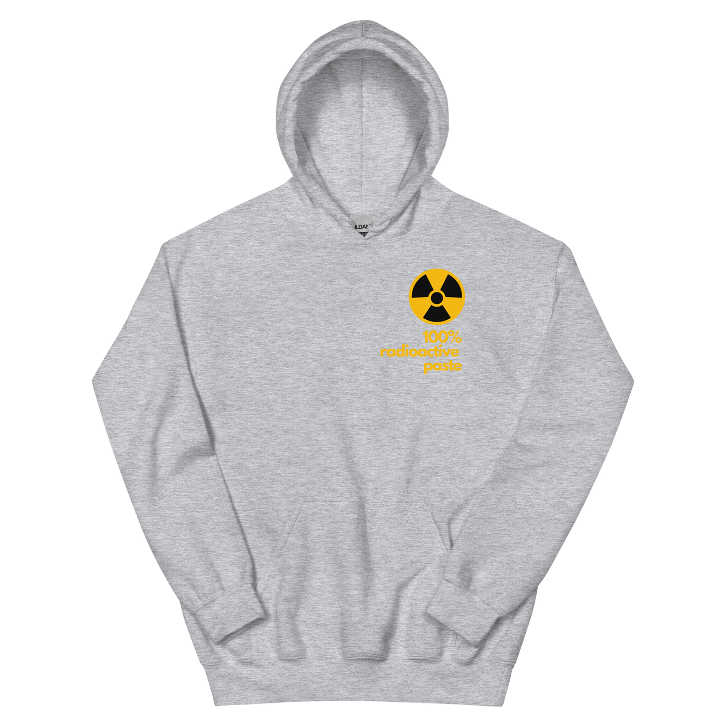 A sport grey women's hoodie featuring a stylized yellow graphic illustration inspired by vintage watch dial markings.