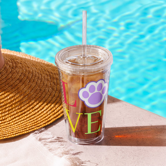 Love - Clear Plastic Tumbler