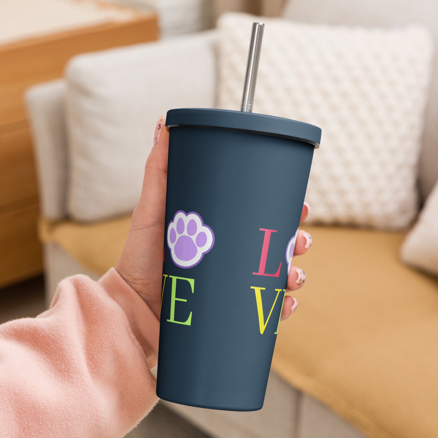 Love - Insulated Tumbler w Straw