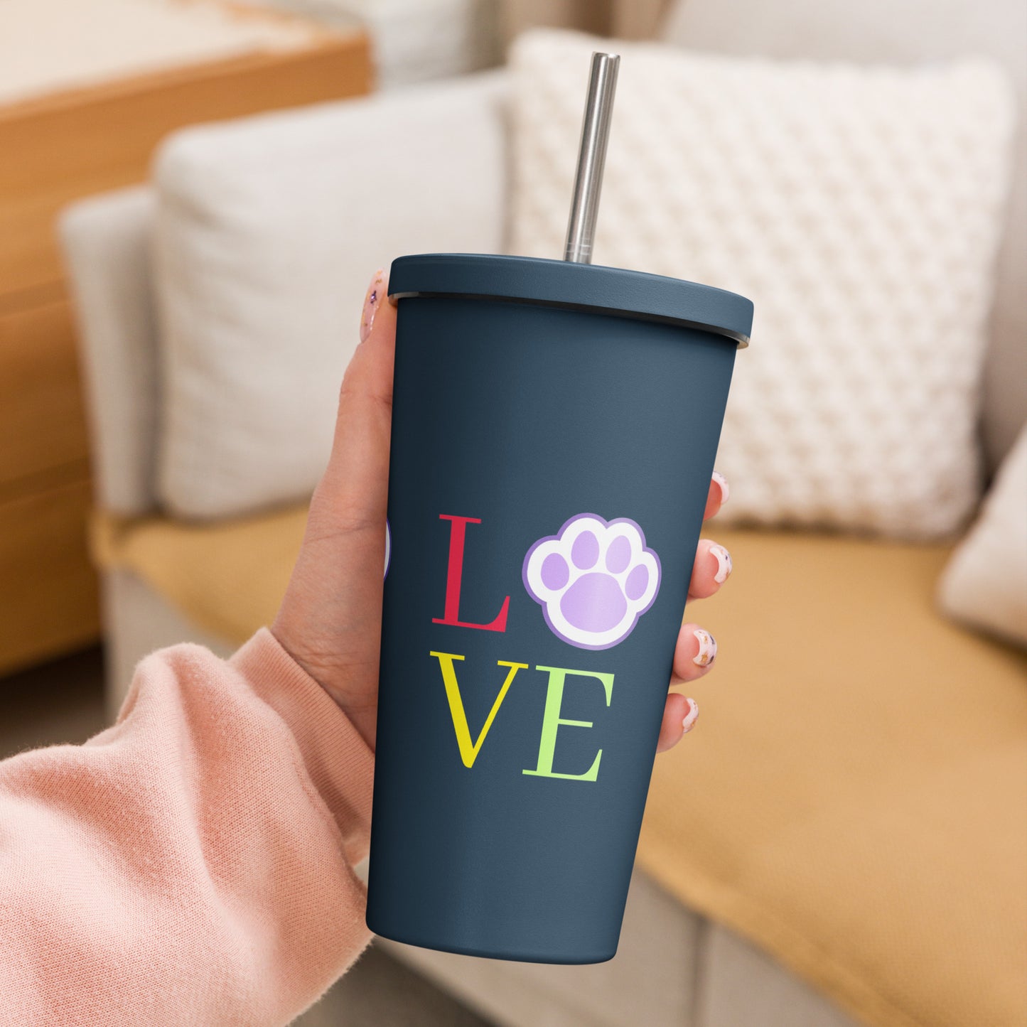 Love - Insulated Tumbler w Straw