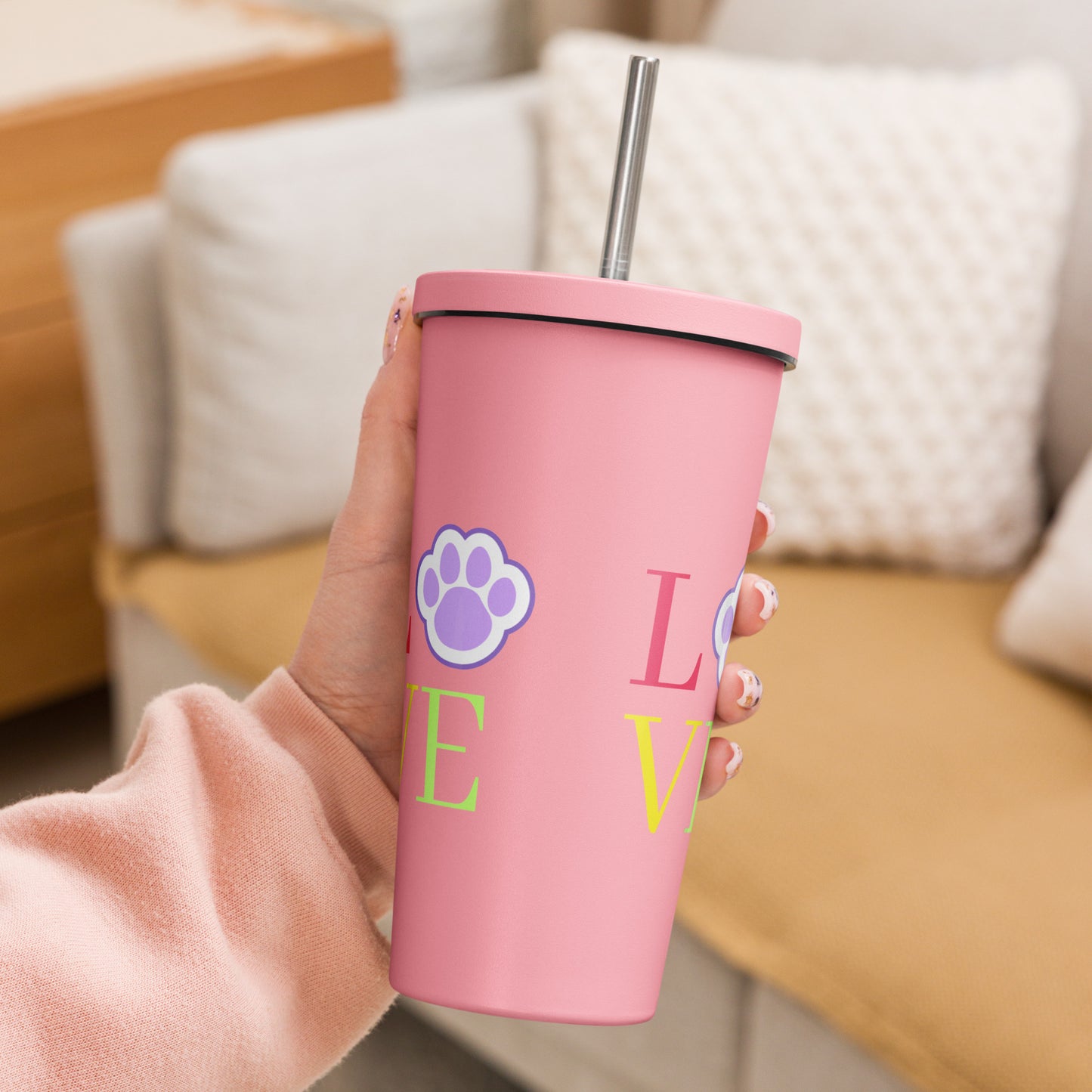 Love - Insulated Tumbler w Straw