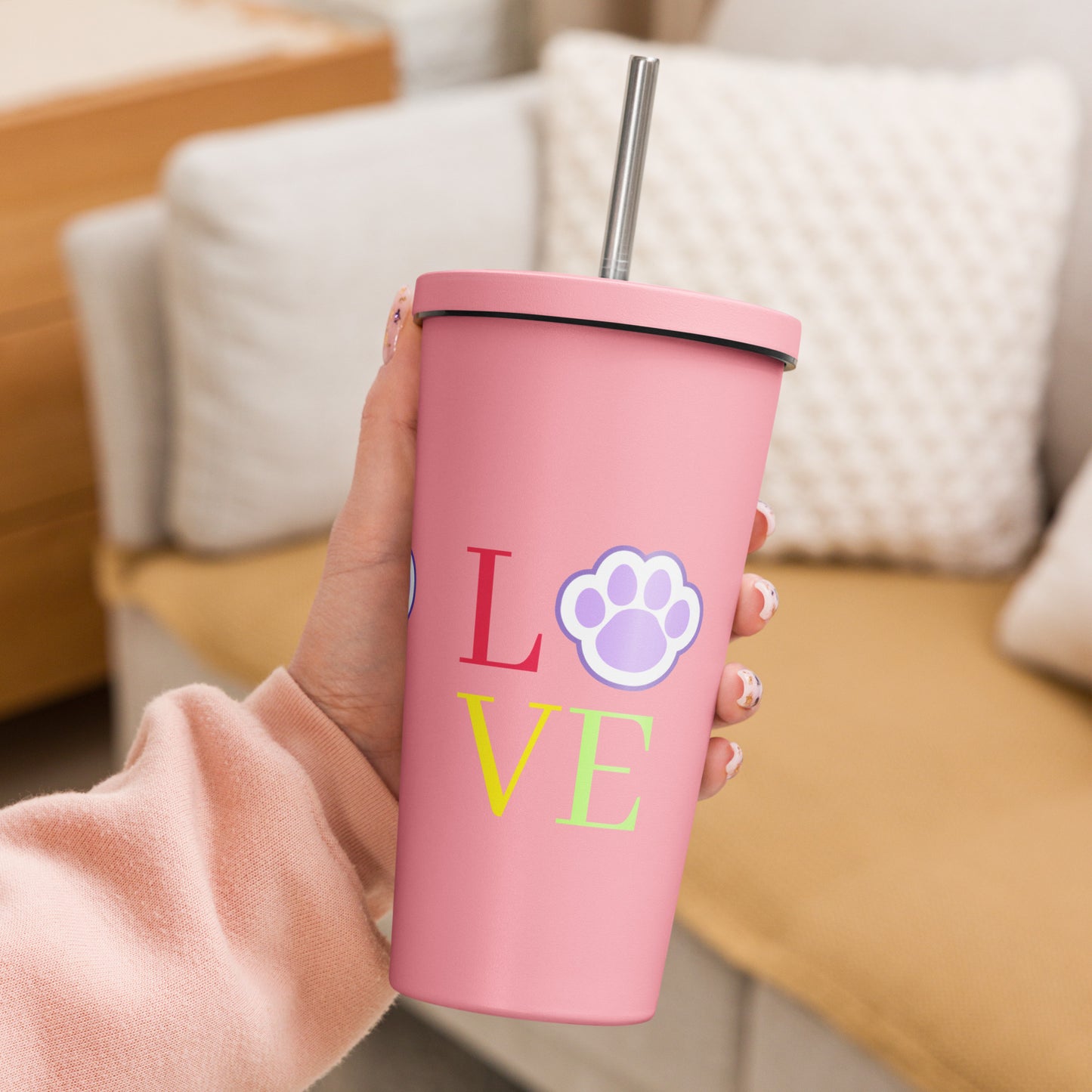 Love - Insulated Tumbler w Straw