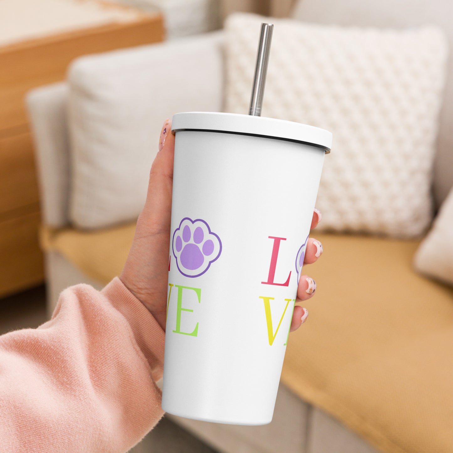 Love - Insulated Tumbler w Straw