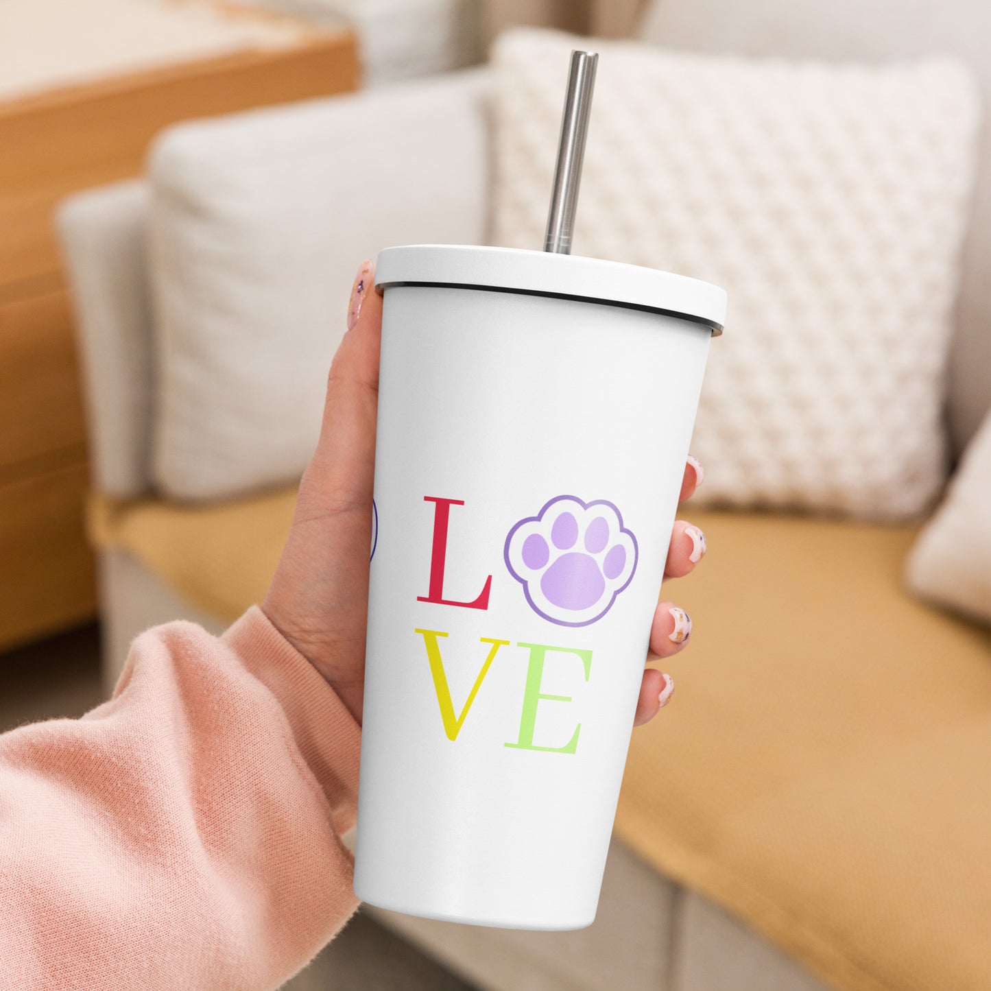 Love - Insulated Tumbler w Straw