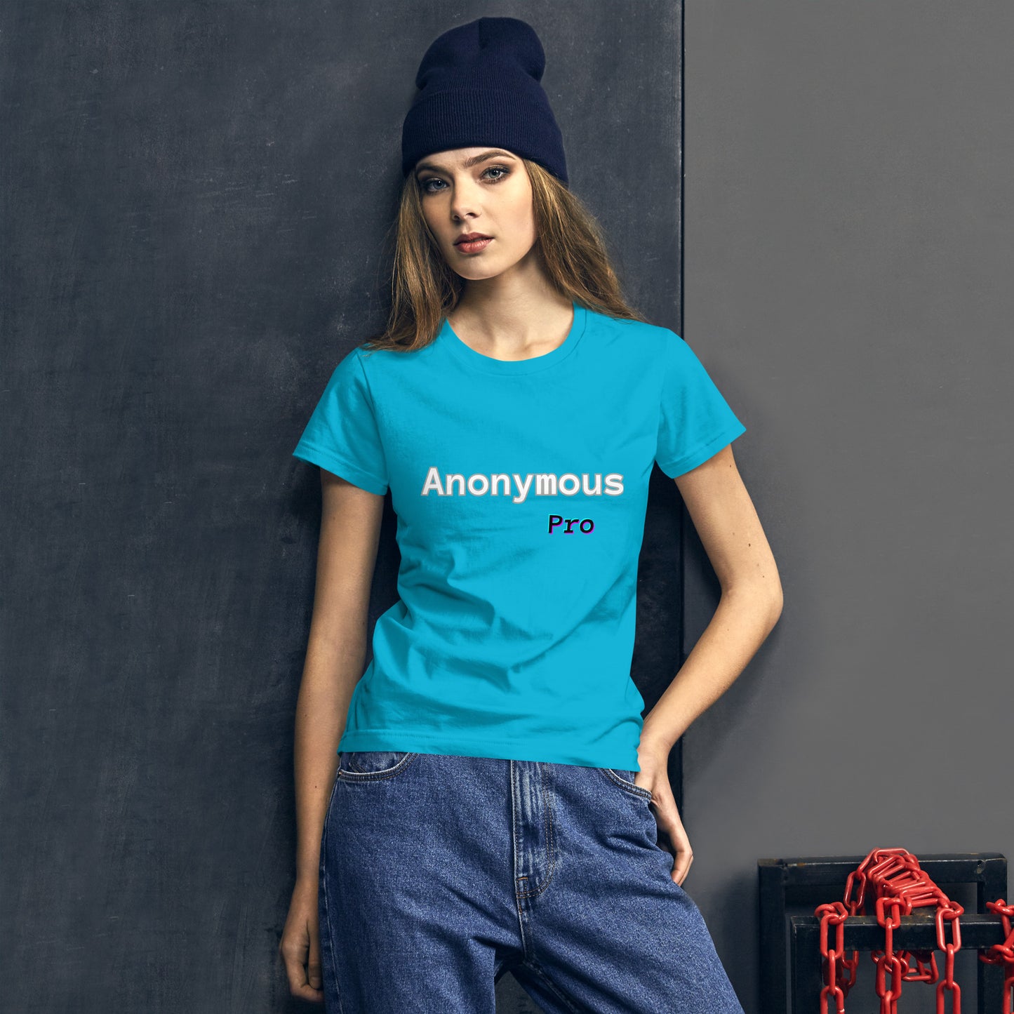 Anonymous Pro Glitchy - Womens Short Sleeve T-Shirt