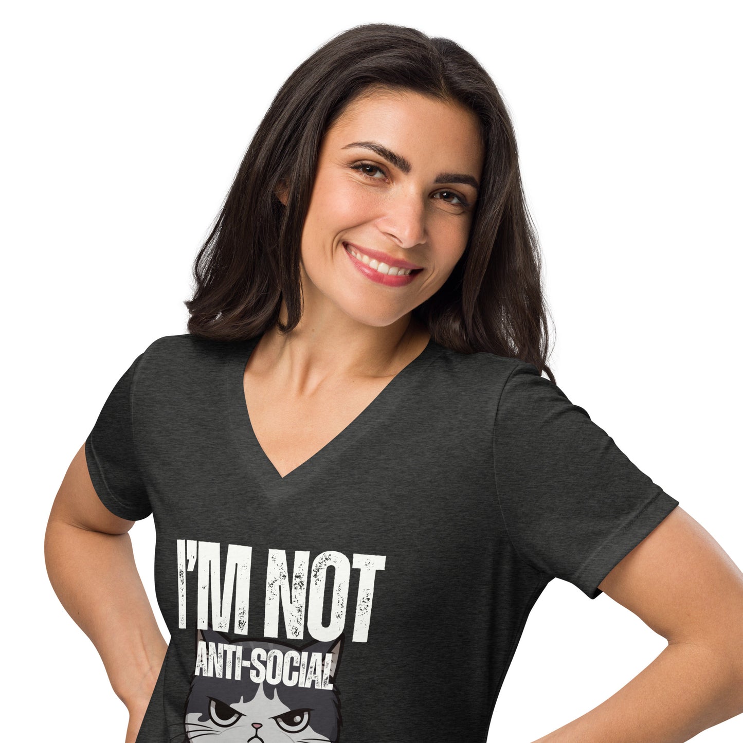 Anti-Social - Women’s Relaxed V-Neck T-Shirt